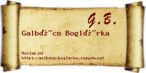 Galbács Boglárka névjegykártya