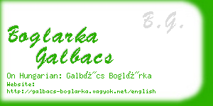 boglarka galbacs business card